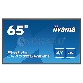 163.8cm (64.5") Iiyama LH6570UHB-B1 Signage-Display VA 4K UHD