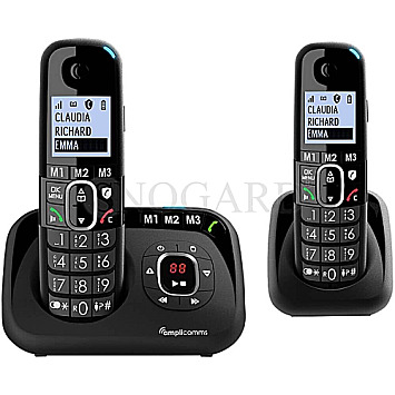 Amplicomms BigTel 1582 Duo DECT Analogtelefon + Mobilteil schwarz