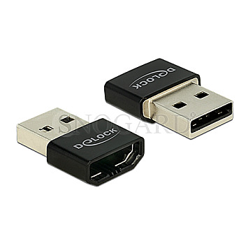 DeLOCK 65680 HDMI Buchse auf USB 2.0 Stecker Adapter schwarz/silber