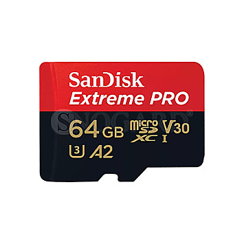 64GB SanDisk Extreme PRO R200/W90 microSDXC UHS-I U3 A2 V30 Class 10 Kit