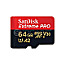 64GB SanDisk Extreme PRO R200/W90 microSDXC UHS-I U3 A2 V30 Class 10 Kit