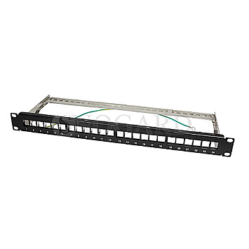 LogiLink NK4042 Keystone Patchpanel 24 Buchsen geschirmt schwarz