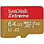 64GB SanDisk Extreme R170/W80 microSDXC UHS-I U3 A2 Class 10 V30 Kit