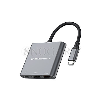 Conceptronic DONN01G 3in1 USB-C auf HDMI/3xUSB 3.0PD/SD Adapter