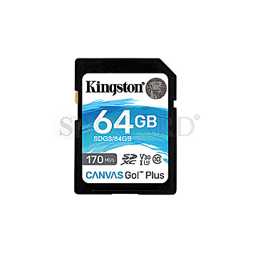 64GB Kingston SDG3/64GB Canvas Go! Plus R170/W70 SDXC UHS-I U3 Class 10