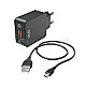 Hama 133754 Ladeset Micro USB QC 3.0 + USB-C Kabel 1.5m schwarz