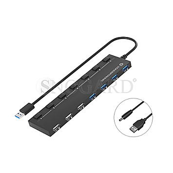 Conceptronic HUBBIES09B USB-Hub 7 Port 3x USB 2.0 + 4xUSB 3.0 schwarz