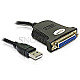 DeLOCK 61330 USB 1.1 Typ-A -> D-Sub 25 Stecker/Buchse 80cm schwarz