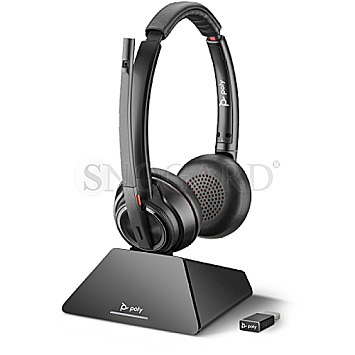 Plantronics 209215-02 Savi 8220 UC DECT Headset inkl. Basisstation USB schwarz