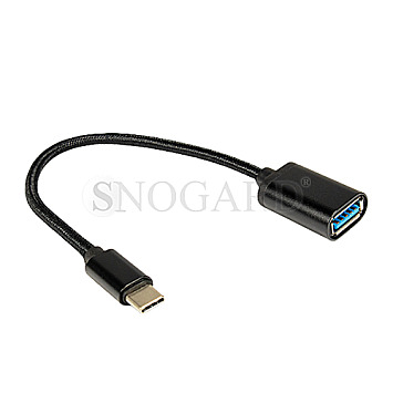 Inter-Tech 88885582 USB 3.0 Typ-A Buchse auf USB-C 3.0 Stecker 20cm schwarz