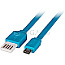 Lindy 30921 Reversible Flachband USB 2.0 Typ A/USB 2.0 Micro-B 1m blau