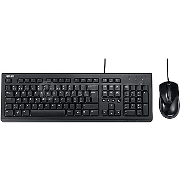 ASUS U2000 Keyboard + Mouse Set QWERTZ USB schwarz