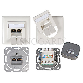 EFB Datendose CAT6 250MHz oben/unten Unterputz 2xRJ45 RAL9010