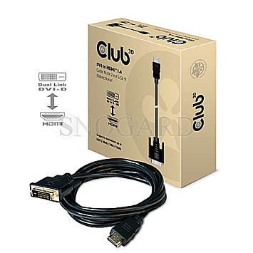 Club 3D CAC-1210 HDMI -> DVI-D Adapterkabel bidirektional 2m schwarz