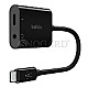 Belkin NPA004BTBK RockStar 3.5mm Klinken-Audio- und USB-C Ladeadapter schwarz