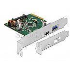 DeLOCK 90299 USB-C 3.1 + USB Typ-A 3.1 PCIe 3.0 x4 Controller Low Profile