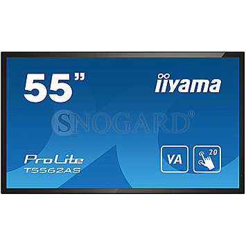 138.7cm(54.6") Iiyama T5562AS-B1 VA Touch 4K UHD Mediaplayer Android LAN seriell
