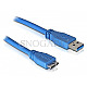 DeLock 82533 USB 3.0 Typ-A auf USB 3.0 Micro Typ-B Kabel 3m blau