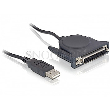 DeLOCK 61509 USB 1.1 zu Paralell DB25 Adapterkabel 1.8m schwarz