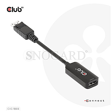 Club 3D CAC-1088 DisplayPort 1.4 -> HDMI HDR 8K60Hz aktiv Adapter schwarz