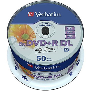 Verbatim 97693 DVD+R DL 8.5GB 50er Spindel printable