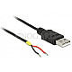 DeLOCK 85664 USB 2.0 Typ-A Stecker -> 2x offene Kabelenden Strom 1.5m Raspberry