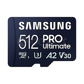 512GB Samsung PRO Ultimate R200/W130 microSDXC UHS-I U3 A2 Class 10 V30 Kit