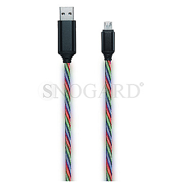 2GO 797145 LED Micro USB Kabel 1m Lade- Daten Kabel 1m mehrfarbig