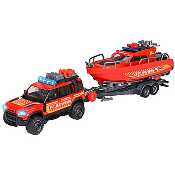 Majorette 213716001 Land Rover Fire Rescue + Boat rot