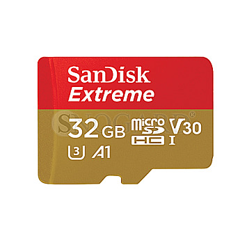 32GB SanDisk Extreme R100/W60 microSDHC UHS-I U3 A1 Class 10 V30 Kit