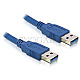 DeLOCK 82534 USB-A 3.0 Kabel 2x USB 3.0 Typ-A Stecker 1m blau