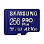 256GB Samsung PRO Plus R180/W130 microSDXC UHS-I U3 A2 Class 10 V30 Kit