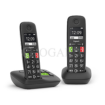 Gigaset E290A Duo DECT Analog Seniorentelefon + Mobilteil schwarz