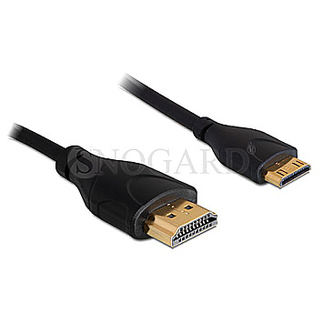 DeLOCK 83132 HDMI 1.4 Typ-A -> HDMI Mini Typ-C Slim 1m schwarz