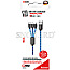 2GO 3in1 USB LED Kabel Micro-USB/Lightning/USB Typ-C, 1m blau