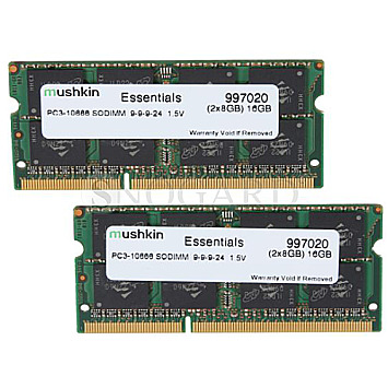 16GB Mushkin 997020 Essentials DDR3-1333 SO-DIMM CL9 Kit