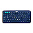 Logitech K380 Multi-Device Mini Bluetooth Keyboard UK Layout QWERTY blau