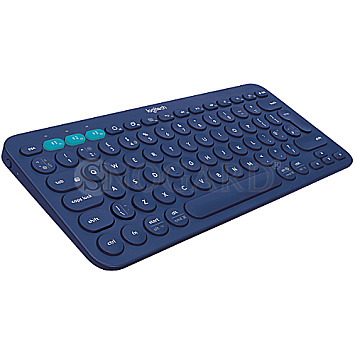 Logitech K380 Multi-Device Mini Bluetooth Keyboard UK Layout QWERTY blau