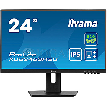 60.5cm(23.8")Iiyama XUB2463HSU-B1 ECO Green IPS Full-HD 100Hz Pivot Lautsprecher