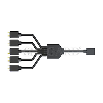 CoolerMaster 3pin ARGB 1-to-5 Splitter Kabel 58cm schwarz