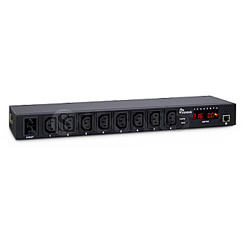 Inter-Tech SW-0816 19" PDU 1HE Steckdosenleiste 8xC13 schwarz