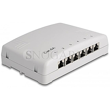 DeLOCK Mini Desktop Patchpanel 6 Port CAT6A grau