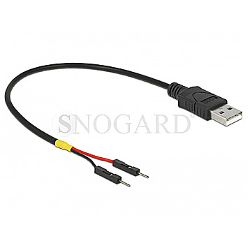 DeLOCK 85401 USB Stromkabel Typ-A auf 2x Pfostenstecker einzeln Strom 20cm