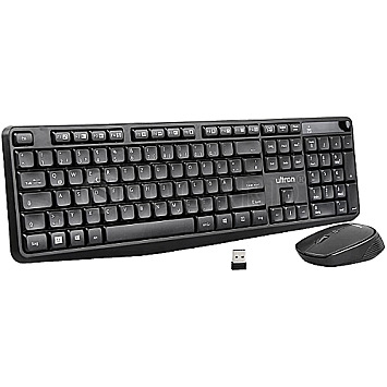 Ultron UMC-300 Wireless Desktop Kabellose Tastatur + Maus Office Set schwarz