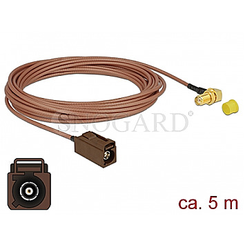 DeLOCK 89683 FAKRA F Buchse > SMA 90 Grad Buchse zum Einbau RG-316 5m