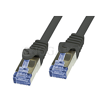 LogiLink S/FTP CAT6a 25cm 10er Pack Patchkabel / Netzwerkkabel schwarz