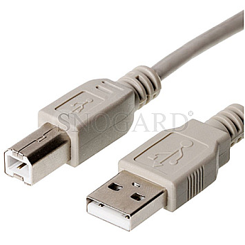 Helos 011989 USB 2.0 Anschlusskabel Typ-A auf Typ-B 5m grau