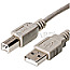 Helos 011989 USB 2.0 Anschlusskabel Typ-A auf Typ-B 5m grau