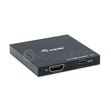 Equip 332715 HDMI 1.4 Splitter 2-Port Ultra Slim 4K/30Hz schwarz EndlessOS