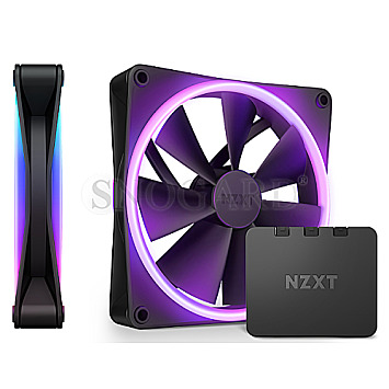 NZXT RF-D14DF-B1 F140 RGB DUO Twin Pack Matte Black LED-Steuerung 140mm